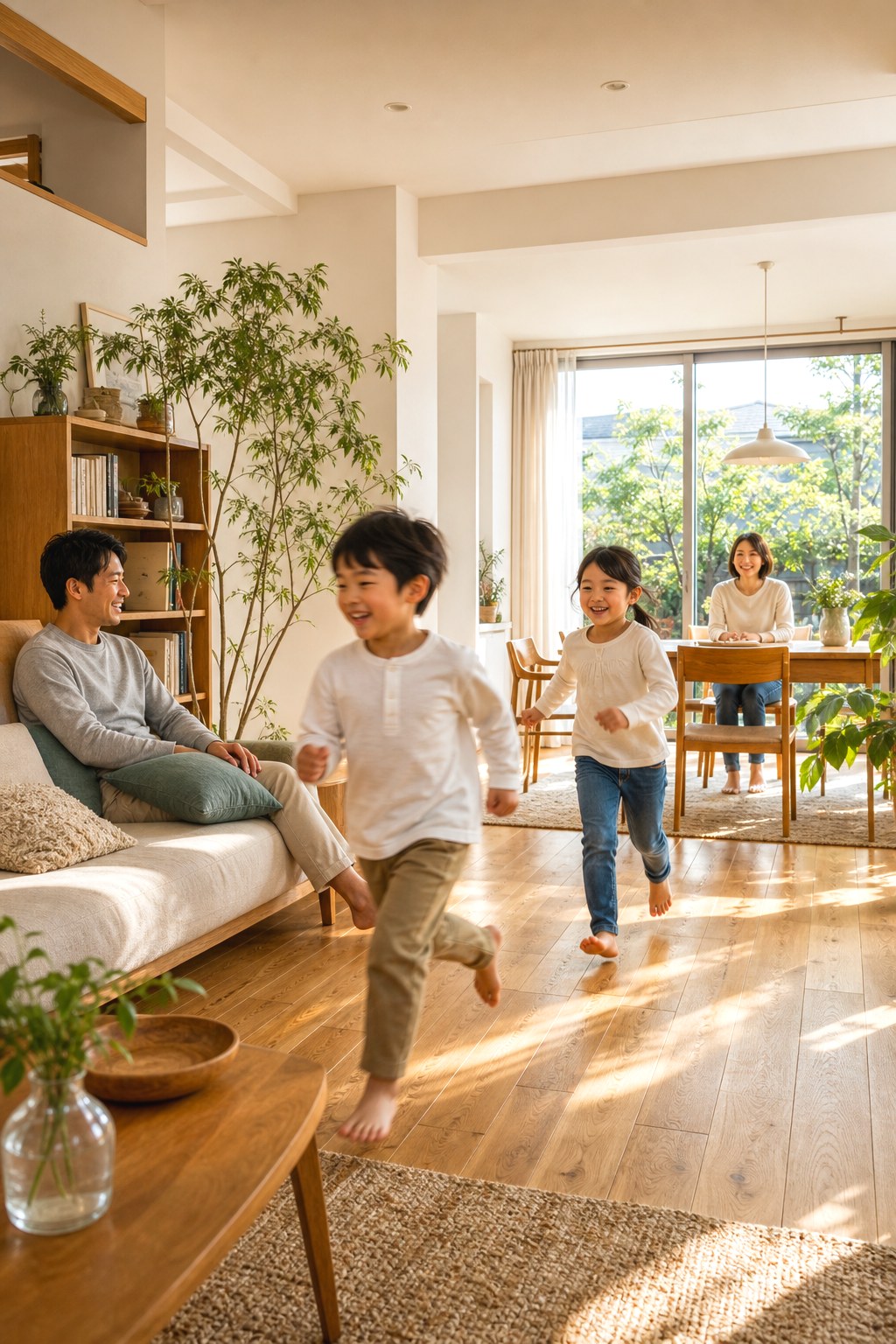 VERANDA LDK ── 昼光の中で子どもがのびのび過ごす｜秀光ビルド徳島店